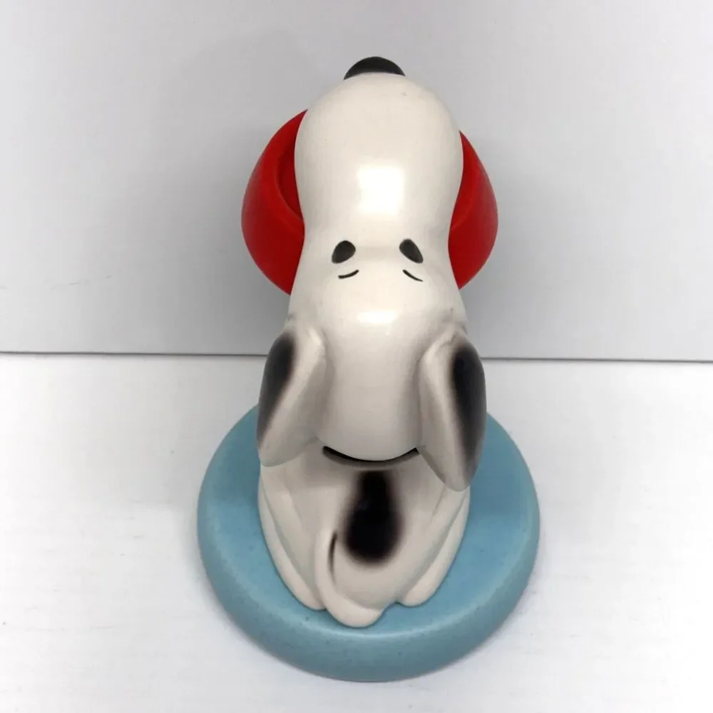 Vtg Hallmark Peanuts Snoopy With Red Dish Ceramic Coin Bank 9